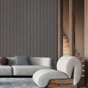 Luxury Black Abstract Wood 3D Embossed Wallpaper, Coastal Non-Woven Wall Covering, 41.7"W x 614"H, Washable Removable for Liv