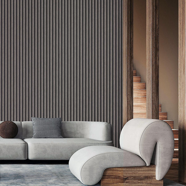 Luxury Black Abstract Wood 3D Embossed Wallpaper, Coastal Non-Woven Wall Covering, 41.7"W x 614"H, Washable Removable for Liv