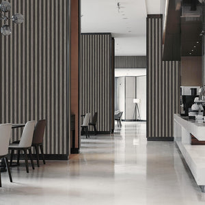 Luxury Black Abstract Wood 3D Embossed Wallpaper, Coastal Non-Woven Wall Covering, 41.7"W x 614"H, Washable Removable for Liv