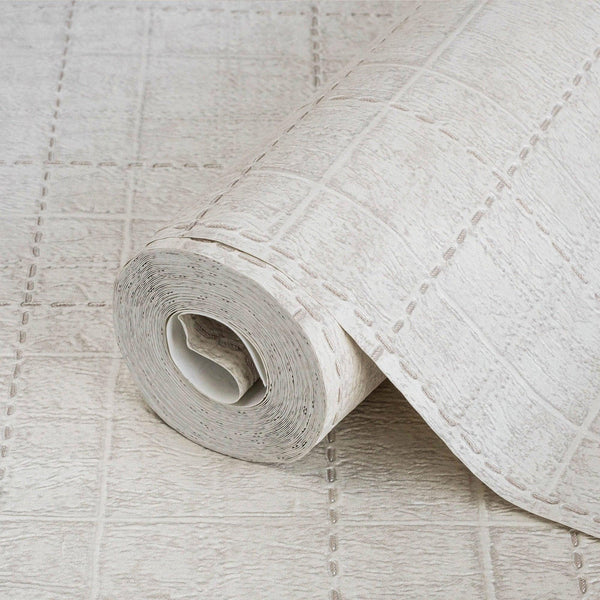 Luxury Gray Geometric Textured Wallpaper, Premium Non-Woven Wall Covering, 41.7"W x 398"H, Washable Removable for Living Room