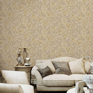 Luxury Beige Textured Embossed 3D Embossed Wallpaper, Premium Non-Woven Wall Covering, 41.7"W x 398"H, Washable Removable for