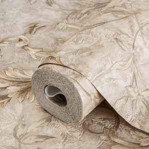 Luxury Beige Textured Embossed 3D Embossed Wallpaper, Premium Non-Woven Wall Covering, 41.7"W x 398"H, Washable Removable for