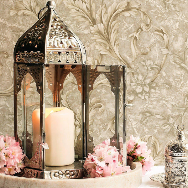 Luxury Beige Textured Embossed 3D Embossed Wallpaper, Premium Non-Woven Wall Covering, 41.7"W x 398"H, Washable Removable for