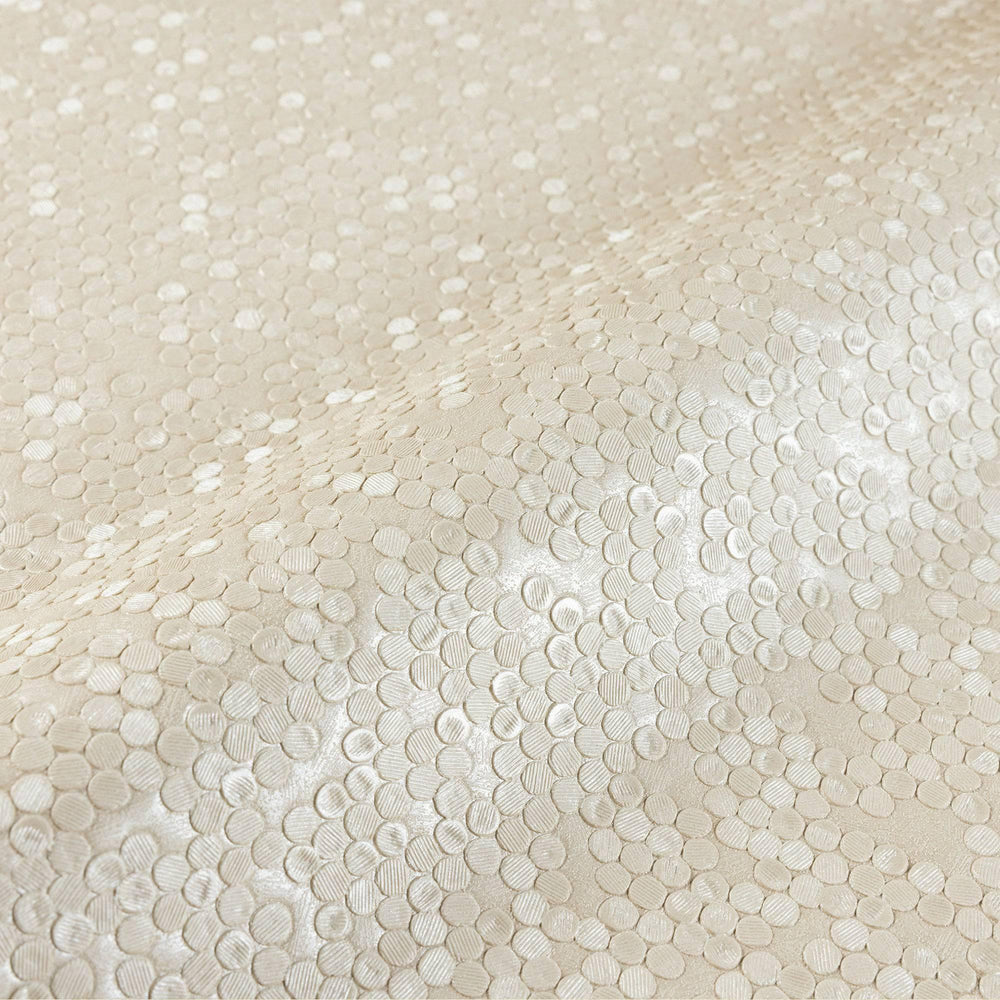 Luxury Beige Textured Embossed 3D Embossed Wallpaper, Premium Non-Woven Wall Covering, 41.7"W x 398"H, Washable Removable for