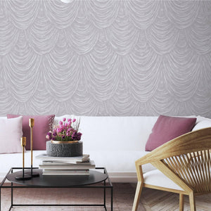 Luxury Silver Textured Embossed 3D Embossed Wallpaper, Premium Non-Woven Wall Covering, 41.7"W x 398"H, Washable Removable fo