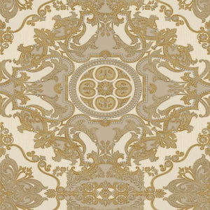 Luxury Cream Damask Embossed 3D Embossed Wallpaper, Premium Non-Woven Wall Covering, 41.7"W x 398"H, Washable Removable for L
