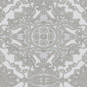 Luxury Gray Damask Embossed 3D Embossed Wallpaper, Premium Non-Woven Wall Covering, 41.7"W x 398"H, Washable Removable for Li