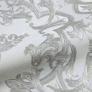 Luxury Silver Damask Embossed 3D Embossed Wallpaper, Premium Non-Woven Wall Covering, 41.7"W x 398"H, Washable Removable for 