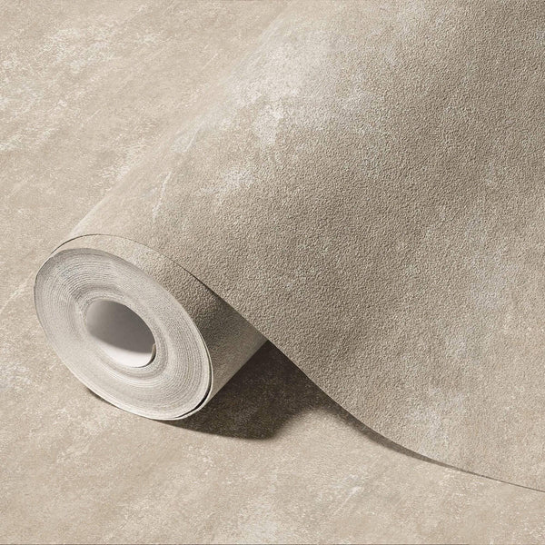 Luxury Beige Abstract Distressed Textured Wallpaper, Rustic Non-Woven Wall Covering, 41.7"W x 398"H, Washable Removable for L