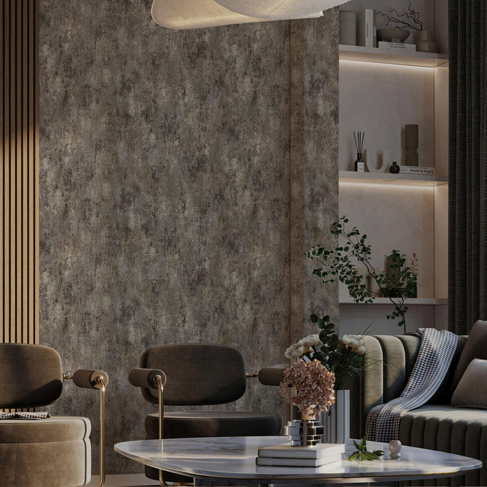 Luxury Gray Abstract Distressed Textured Wallpaper, Farmhouse Non-Woven Wall Covering, 41.7"W x 398"H, Washable Removable for