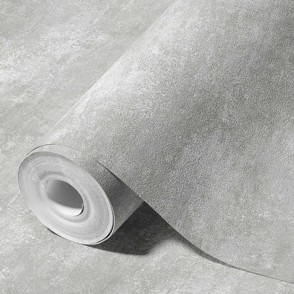 Luxury Gray Abstract Distressed Textured Wallpaper, Industrial Non-Woven Wall Covering, 41.7"W x 398"H, Washable Removable fo