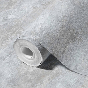 Luxury Gray Abstract Distressed Textured Wallpaper, Coastal Non-Woven Wall Covering, 41.7"W x 398"H, Washable Removable for L