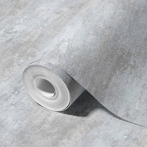 Luxury Gray Abstract Distressed Textured Wallpaper, Coastal Non-Woven Wall Covering, 41.7"W x 398"H, Washable Removable for L
