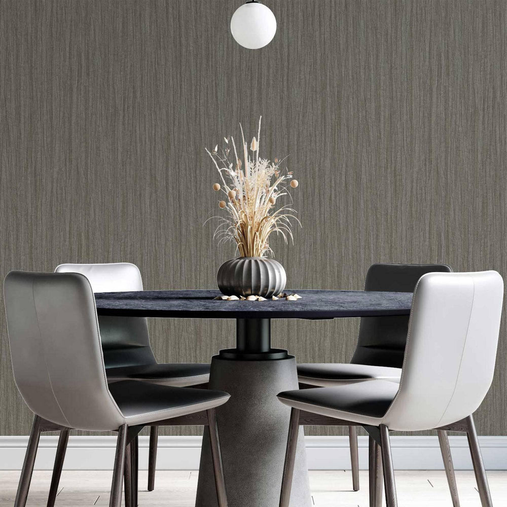 Luxury Brown Textured Embossed 3D Embossed Wallpaper, Farmhouse Non-Woven Wall Covering, 41.7"W x 398"H, Washable Removable f