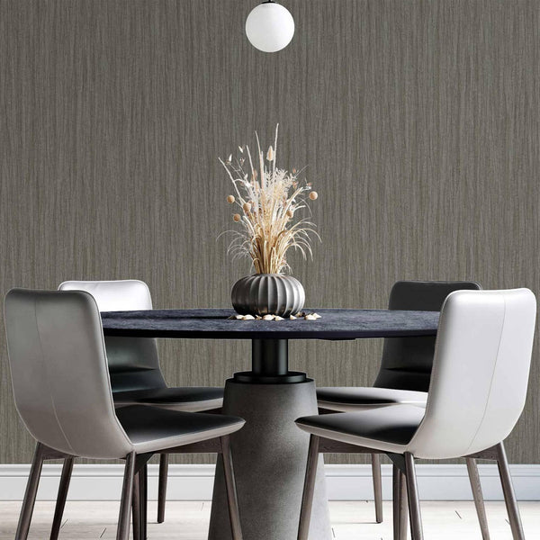 Luxury Brown Textured Embossed 3D Embossed Wallpaper, Farmhouse Non-Woven Wall Covering, 41.7"W x 398"H, Washable Removable f