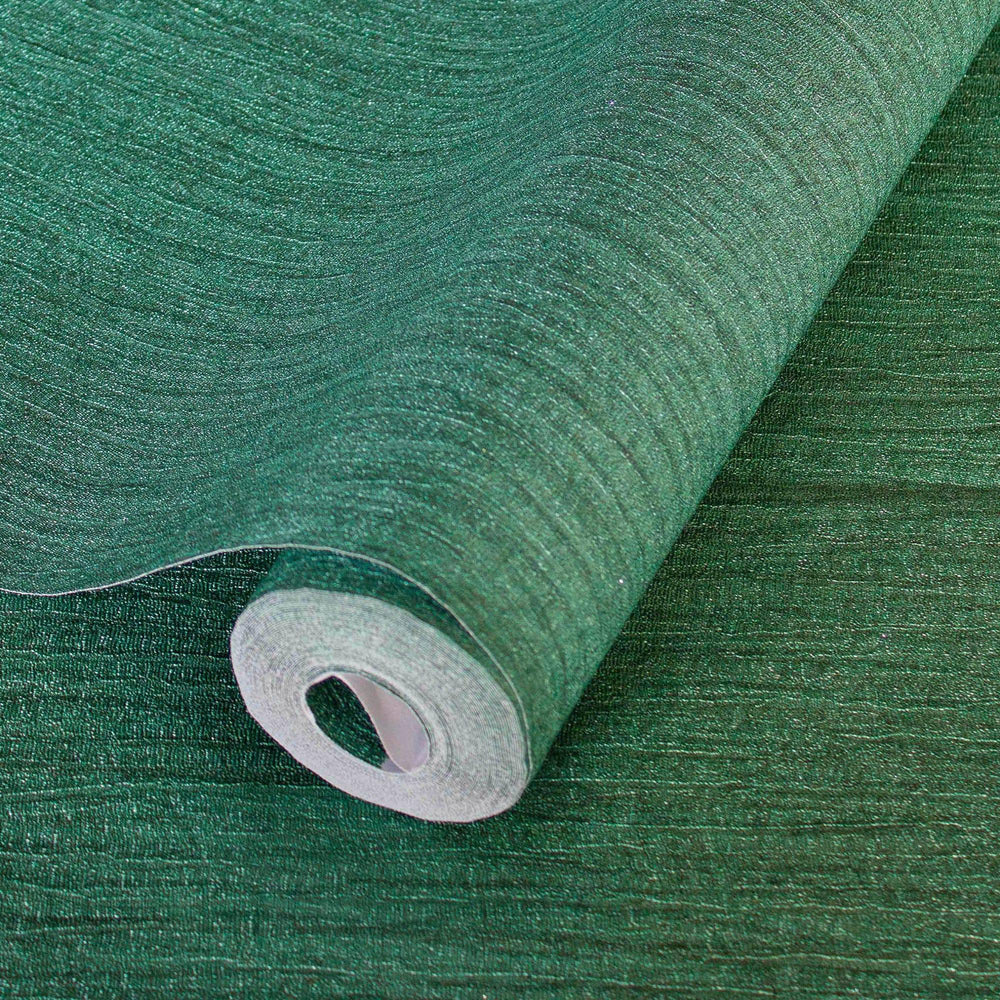 Luxury Green Textured Embossed 3D Embossed Wallpaper, Boho Non-Woven Wall Covering, 41.7"W x 398"H, Washable Removable for Li