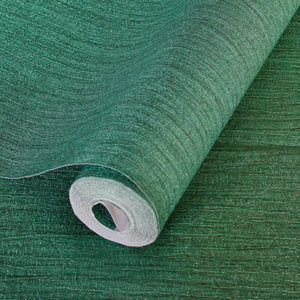 Luxury Green Textured Embossed 3D Embossed Wallpaper, Boho Non-Woven Wall Covering, 41.7"W x 398"H, Washable Removable for Li