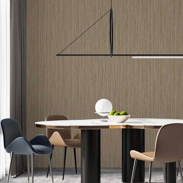 Luxury Brown Textured Embossed 3D Embossed Wallpaper, Contemporary Non-Woven Wall Covering, 41.7"W x 398"H, Washable Removabl