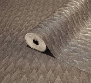Luxury Brown Geometric Textured 3D Embossed Wallpaper, Country Non-Woven Wall Covering, 41.7"W x 614"H, Washable Removable fo