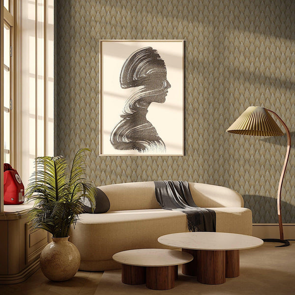 Luxury Brown Geometric Textured 3D Embossed Wallpaper, Country Non-Woven Wall Covering, 41.7"W x 614"H, Washable Removable fo