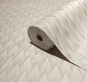 Luxury Ivory Geometric Textured 3D Embossed Wallpaper, Boho Non-Woven Wall Covering, 41.7"W x 614"H, Washable Removable for L