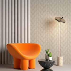 Luxury Ivory Geometric Textured 3D Embossed Wallpaper, Boho Non-Woven Wall Covering, 41.7"W x 614"H, Washable Removable for L