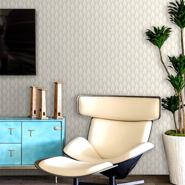 Luxury Gray Geometric Textured 3D Embossed Wallpaper, Premium Non-Woven Wall Covering, 41.7"W x 614"H, Washable Removable for