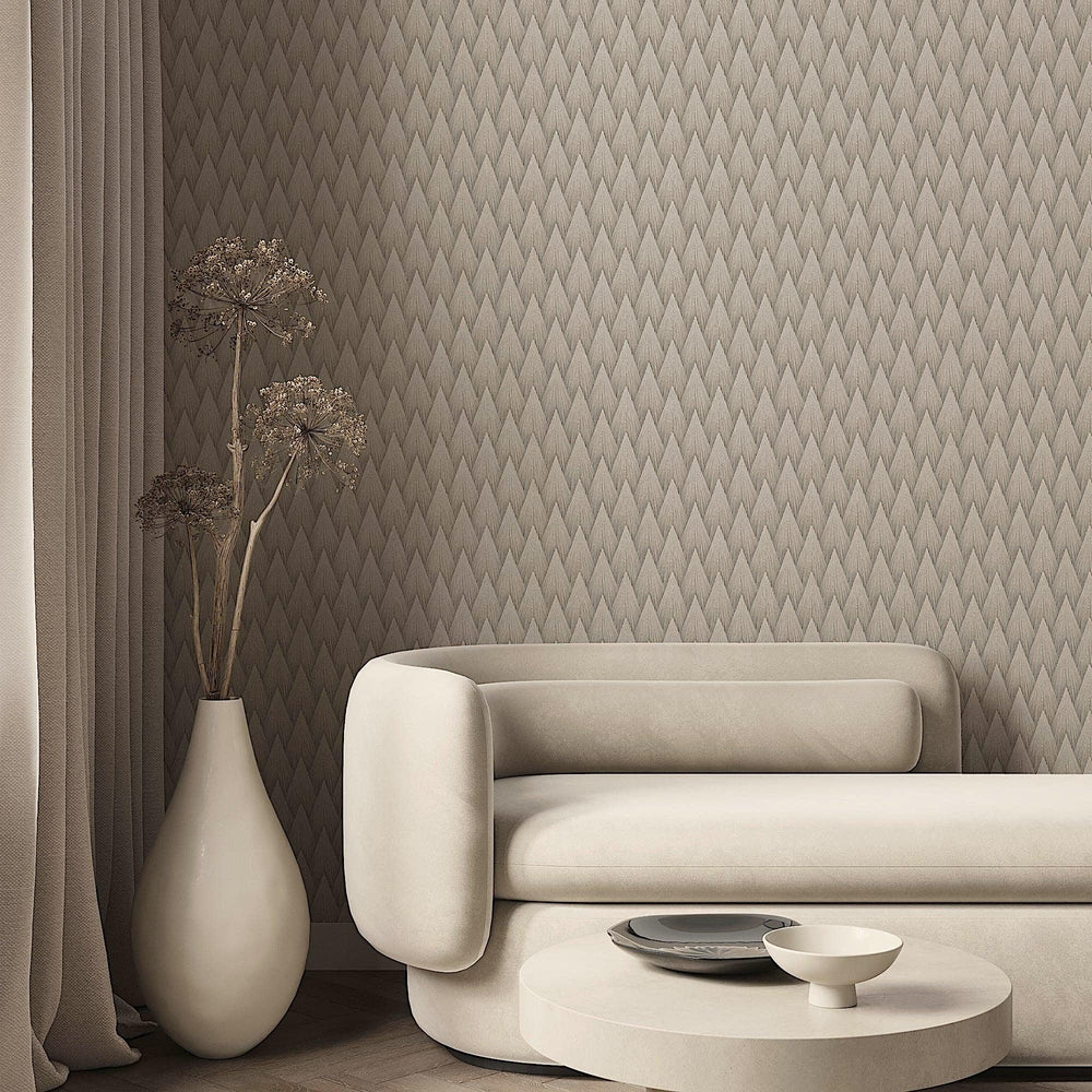 Luxury Beige Geometric Textured 3D Embossed Wallpaper, Premium Non-Woven Wall Covering, 41.7"W x 614"H, Washable Removable fo