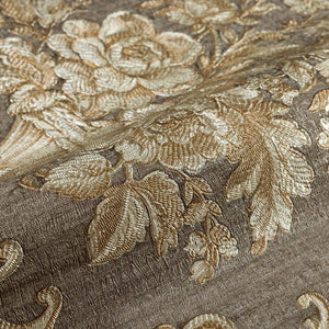 Luxury Brown Damask Textured 3D Embossed Wallpaper, Glam Non-Woven Wall Covering, 41.7"W x 398"H, Washable Removable for Livi