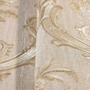 Luxury Cream Damask Textured 3D Embossed Wallpaper, Victorian Non-Woven Wall Covering, 41.7"W x 398"H, Washable Removable for