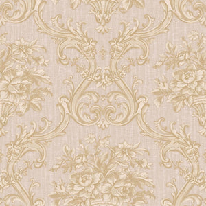 Luxury Cream Damask Textured 3D Embossed Wallpaper, Victorian Non-Woven Wall Covering, 41.7"W x 398"H, Washable Removable for