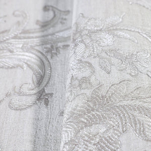 Luxury Silver Damask Textured 3D Embossed Wallpaper, Glam Non-Woven Wall Covering, 41.7"W x 398"H, Washable Removable for Liv