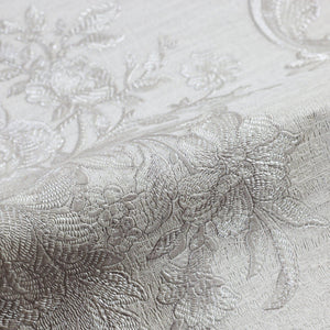Luxury Silver Damask Textured 3D Embossed Wallpaper, Glam Non-Woven Wall Covering, 41.7"W x 398"H, Washable Removable for Liv
