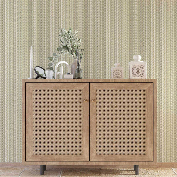Luxury Beige Striped Stripe Textured Wallpaper, Traditional Non-Woven Wall Covering, 41.7"W x 398"H, Washable Removable for L