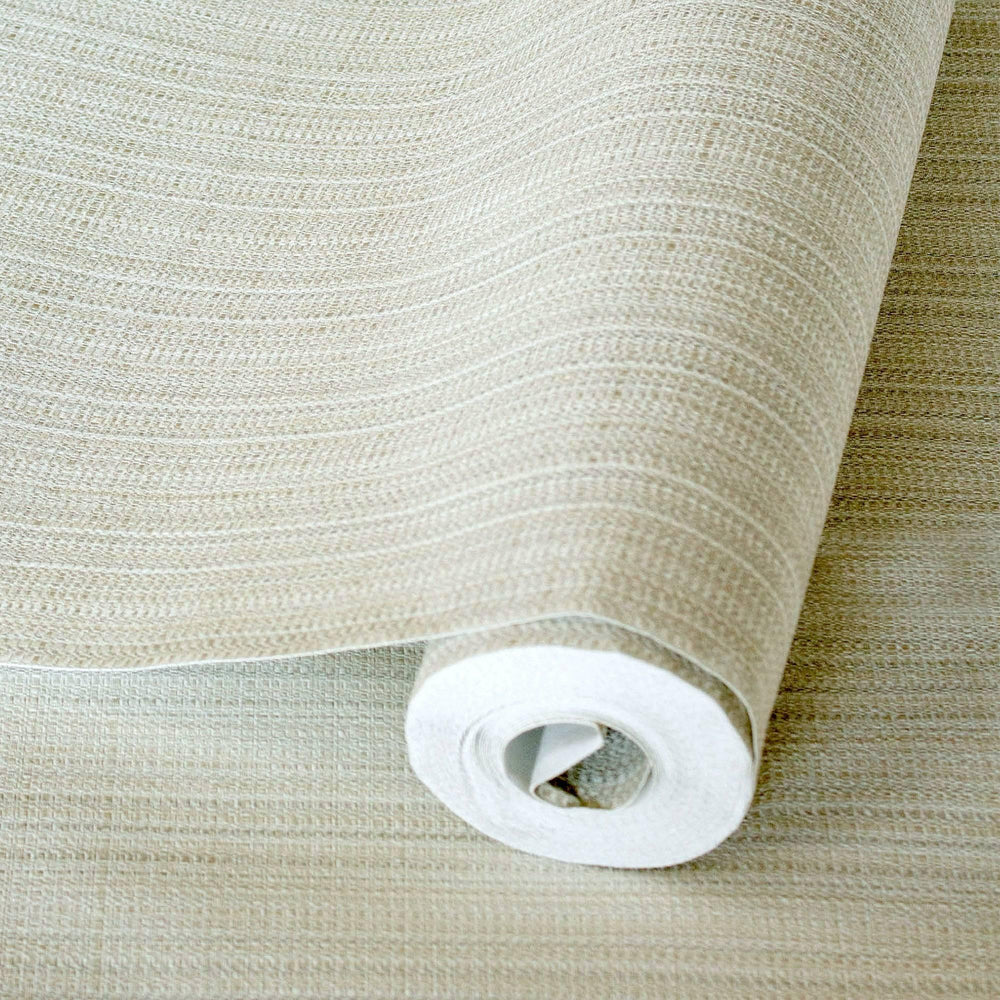Luxury Beige Striped Stripe Textured Wallpaper, Traditional Non-Woven Wall Covering, 41.7"W x 398"H, Washable Removable for L