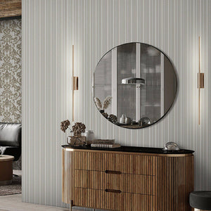 Luxury Brown Striped Stripe Textured Wallpaper, Contemporary Non-Woven Wall Covering, 41.7"W x 398"H, Washable Removable for 