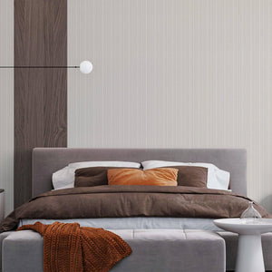 Luxury Ivory Striped Stripe Textured Wallpaper, Minimalist Non-Woven Wall Covering, 41.7"W x 398"H, Washable Removable for Li