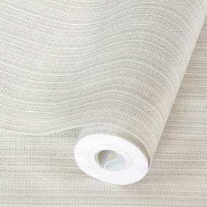 Luxury Ivory Striped Stripe Textured Wallpaper, Minimalist Non-Woven Wall Covering, 41.7"W x 398"H, Washable Removable for Li
