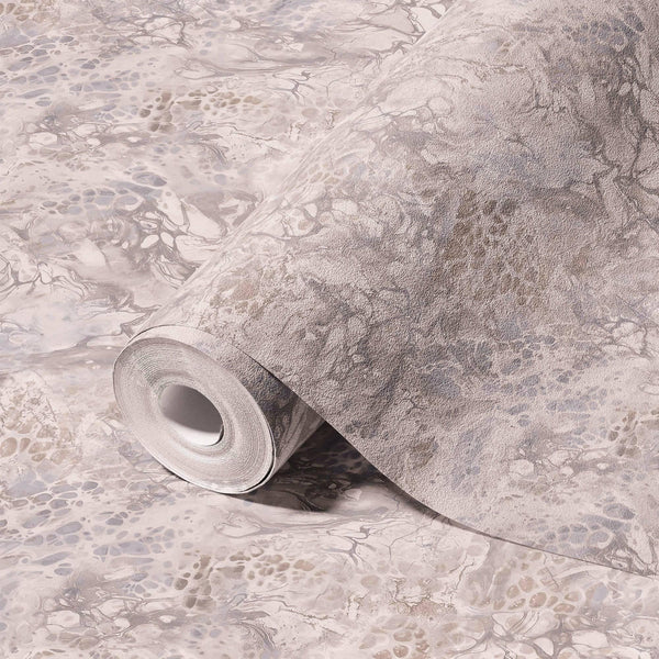 Luxury Gray Marble Stone Textured Wallpaper, Contemporary Non-Woven Wall Covering, 41.7"W x 614"H, Washable Removable for Liv