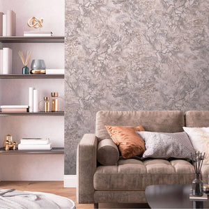 Luxury Gray Marble Stone Textured Wallpaper, Contemporary Non-Woven Wall Covering, 41.7"W x 614"H, Washable Removable for Liv