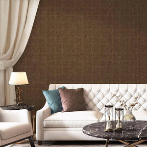 Luxury Brown Geometric Textured Wallpaper, Premium Non-Woven Wall Covering, 41.7"W x 398"H, Washable Removable for Living Roo