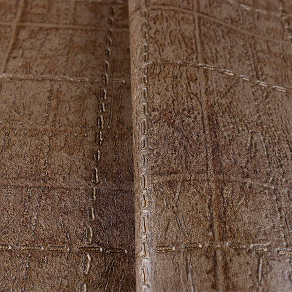 Luxury Brown Geometric Textured Wallpaper, Premium Non-Woven Wall Covering, 41.7"W x 398"H, Washable Removable for Living Roo