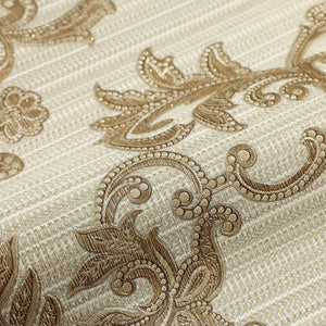 Luxury Copper Damask Striped Textured Wallpaper, Victorian Non-Woven Wall Covering, 41.7"W x 398"H, Washable Removable for Li