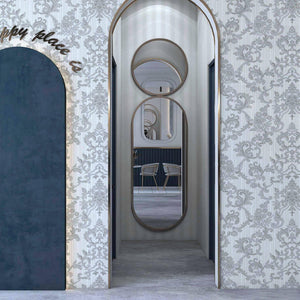 Luxury Silver Damask Striped Textured Wallpaper, Victorian Non-Woven Wall Covering, 41.7"W x 398"H, Washable Removable for Li