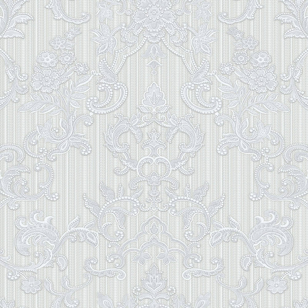 Luxury Gray Damask Striped Textured Wallpaper, Victorian Non-Woven Wall Covering, 41.7"W x 398"H, Washable Removable for Livi