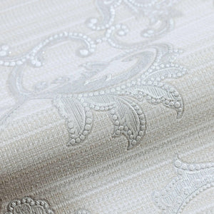 Luxury Gray Damask Striped Textured Wallpaper, Victorian Non-Woven Wall Covering, 41.7"W x 398"H, Washable Removable for Livi