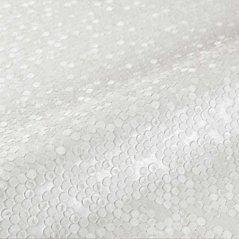Luxury White Textured Embossed 3D Embossed Wallpaper, Premium Non-Woven Wall Covering, 41.7"W x 398"H, Washable Removable for