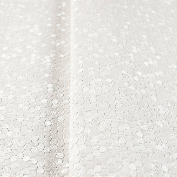 Luxury White Textured Embossed 3D Embossed Wallpaper, Premium Non-Woven Wall Covering, 41.7"W x 398"H, Washable Removable for