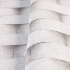 Luxury Ivory Geometric Textured Wallpaper, Premium Non-Woven Wall Covering, 41.7"W x 398"H, Washable Removable for Living Roo