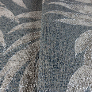 Luxury Blue Leaves Tropical Textured Wallpaper, Farmhouse Non-Woven Wall Covering, 41.7"W x 398"H, Washable Removable for Liv